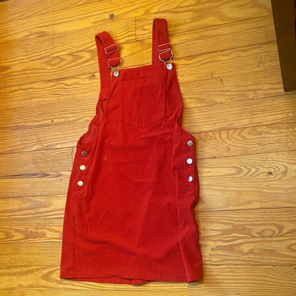 SHEIN Red Corduroy Casual Dress